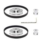 Befenybay 2Kit 2GT Synchronous Wheel 20&60 Teeth 5mm Bore Aluminum Timing Pulley with 2pcs Length 200mm Width 6mm Belt (20-60T-5B-6)