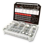 AKM ORFS 72PCS Master Industrial Hydraulic O-Ring Face Seal Cap and Plug Hose Tube and Pipe Fitting Kit Cap and Plug Kit Precision Threading in Dash Sizes 4 6 8 10 12 16