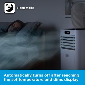 BLACK+DECKER 3-in-1 Portable Air Conditioner, 12,000 BTU, White – Timer & Remote