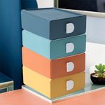 Kuber Industries (Set of 4) Mini Storage Box Drawer Organizer For Toys, Medicine Utility, Baby & Kids Items - Green, Blue, Yellow & Orange Color