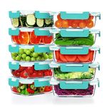 VERONES 10Pack 22OZ Glass Meal Prep Containers, Airtight Glass Lunch Containers Set, Glass Food Storage Containers with Lids,Exclusive of BPA, for Microwave, Oven, Freezer&Dishwasher Friendly,Green