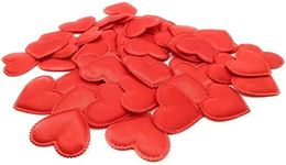 Satyam Kraft pcs Satin Fabric Heart Shaped Confetti Table Romantic anniversary,Newyear, Birthday,Diwali,Decorations, Throwing Petals,Deepwali,Valentine Craft (cm) (CM,) (4.5 CM, 50)