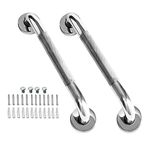 2 Pack 12 Inch Shower Grab Bar with Anti-Slip Grip, iMomwee Chrome Stainless Steel Bathroom Grab Bar Handle, Shower Balance Bar, Safety Hand Rail Support, Handicap Elderly Senior Assist Bath Handle