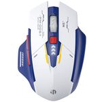 Wireless Mouse,Rechargeable Mouse Wireless 2.4G USB Ergonomic Computer Mouse,Silent Wireless Mice for Laptop PC Computer, 3 Levels DPI,Battery Level Visible(Blue&White)