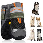 SlowTon Dog Boots for Injured Paws Waterproof, Breathable Dog Paw Protectors with Reflective Strip Dual Adjustable Washable Non-Slip Dog Shoes Comfortable Dog Snow Boot for Small Medium Large Dogs