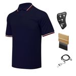 4 Pcs Official Baseball/Softball Umpire Kit Set Including Umpire Shirt Indicator Brush Whistle for Men Referee Navy XL