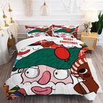 FUYEUN Christmas Comforter Set Twin: Santa Claus Bedding Twin Funny Style Snowmen for Kids Boys Girls Teens Bedroom Quilt Sets 1 Comforter & 1 Pillowcase