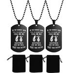 Set of 3 Dog Tags Military to My Brother Gifts High Polishing Blcak Silver Stainless Steel Dog Tags Pendant for Men with Inspirational Words We Will Fight Them Together Dog Tag Necklace Matching,