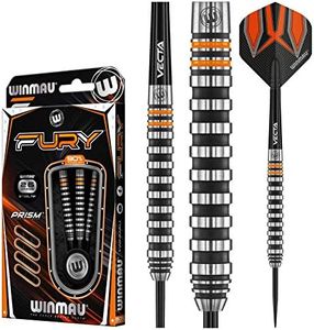 WINMAU Fury 26 Gram Tungsten Darts with Prism Flights and Vecta Shafts (Stems)