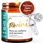 WAX & WIT Gemini Gifts for Women, Zodiac Gifts for Women, Astrology Gifts for Women, Zodiac Candles, Gemini Candle, June Birthday Gifts for Women, May Birthday Gifts for Women, Astrology Candle - 9oz