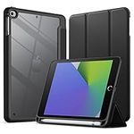 JETech Case for iPad Mini 5/4 (7.9-Inch 2019/2015 Model) with Pencil Holder, Clear Transparent Back Shell Slim Stand Shockproof Tablet Cover, Auto Wake/Sleep (Black)