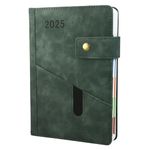 2025 Diary, Diary 2025 A5 Page A Day,Productivity Daily Planner from Jan 2025 to Dec 2025 With Monthly Tabs, and Colorful Side Panels (8.5x5.9 inch)-Green