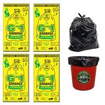 G 1 Disposable Garbage/Trash/Dustbin Bags and Plastic Covers For Home Office Parks | Medium Size| Black Color | 19X21 inch | Buy 3 Packs Get 1 Pack More | 90 + 30 = 120 Pcs | 48 X 56 cm