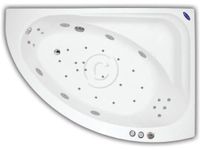 Pegasus Whirlpool Bath with 6 Chromotherapy Light Jets & Spa, Compact RH 1500x1000mm