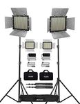 Osaka Bi-Color Dimmable LED Video Light OS 576 Slim for All DSLR Cameras Video Cameras YouTube Video Shooting 2 Pc Combo kit: 2 AC/DC Adapter; 2 Light Stand 9 Feet; 2 LED Bag; 1 Stand Bag