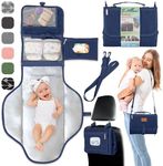 Pillani Portable Changing Pad - Travel Diaper Changing Mat, Waterproof & Foldable with Baby Wipes Pockets