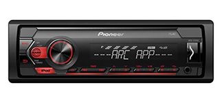 Pioneer MVH-S120Ui 1-DIN receiver with red illumination, USB and compatible with Apple and Android devices, Amber Lighting