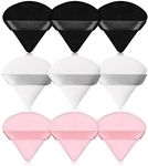 Pimoys 9 Pieces Powder Puff Face Triangle Makeup Puff for Loose Powder Setting Powder, Soft Makeup Foundation Sponge Beauty Makeup Tool (Black, Pink, White)