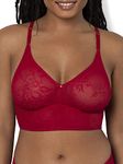 Smart & Sexy Women's Smooth Lace Longline Bralette, No No Red (Smooth Lace), Small