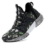 WETIKE Boys Shoes Boys Sneakers Girls Tennis Shoes Athletic Durable Lightweight Non-Slip Running Shoes(Green Camo,7)