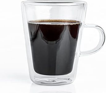 Sipologie Verre Double Wall Glass Coffee Mug – Vacuum Insulated Clear Heat Resistant Borosilicate Glass Tea Cup with Handle – Perfect for Coffee, Cappuccino, Tea, Soup 200ml