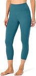 Colorfulkoala Women's High Waisted Yoga Capris 21" Inseam Leggings with Pockets(XS, Dark Teal)