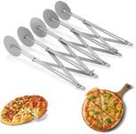 5 Wheel Pizza Cutter, Adjustable Width Stainless Steel Pastry Cutter Pizza Dough Brownie Cutter Wheel Divider Pastry Roller Knife for Baking