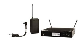 Shure BLX14R/B98 UHF Wireless System - Perfect for Guitar and Bass with 1/4 Jack - 14-Hour Battery Life, 100m Range | Includes Clip-on Instrument Mic & Single Channel Rack Mount Receiver | J11 Band