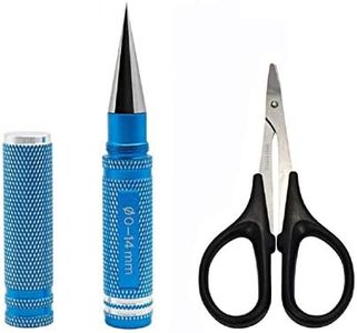 ShareGoo Universal 0-14mm RC Reamer Hole Puncher with Sleeve & Curved Scissors Tool Drills Set for RC Body Shell RC Car Truck Tank Drone (Blue)