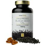 Black Seed Oil 120 Double Strength Capsules - Premium Cold Pressed Virgin Oil, High Strength Thymoquenine 3X% | 1000mg Softgels with Zero Additives (Non-GMO) Made in UK by Inner Vitality