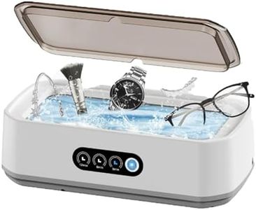 650ML 49 kHz Ultrasonic Jewelry Cleaner, Jewelry Cleaner Ultrasonic Machine for Jewelry, 3 Modes & Digital Timer, for Eyeglasses, Ring, Retainer (white)