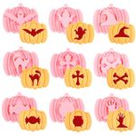 Halloween Cookie Cutter Set,9 PCS 3D Plastic Pumpkin Stamp Molds Linzer Cookie Cutters Biscuit Cutters for Halloween Party Supplies Decorations