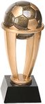 Decade Awards Soccer Ball Gold Tower Trophy - Futbol Award - 13 Inch Tall - Customize Now