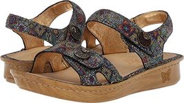 Alegria Women's, Vienna Low Heel Sandals Black Multi 3.6 M