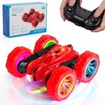 MaxTronic Remote Control Cars for Kids, Fun Flip Stunt 360° Rotations Double Side RC Car, 4WD Offroad 2.4Ghz Monster Truck with LED Light for Boys Girls Children Toy car