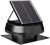 Iliving Smart Exhaust Solar Roof Attic Exhaust Fan, 14, Black