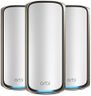 NETGEAR Orbi Système WiFi 7 Mesh Quad-Band (RBE973S), Routeur WiFi 7 + 2 Satellites, Couvre 900 m² et 200 appareils, BE27000, 27 Gbit/s, Fonctionne même si murs très épais, Compatible toutes Box