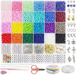 Redtwo 3400 Pcs 4mm Glass Seed Bead