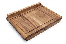 Ironwood Gourmet 28195 Double-Sided Countertop Pastry/Cutting Board with Gravy Groove, Acacia Wood 17.25 x 24 x 1.25 inches