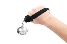 KMINA - Bendable Spoon for Elderly with Velcro Flexible Bilateral (Adjustable Angle), Curved Spoon with Grip Handle, Adaptive Eating Utensils, Padded Cutlery for Disabled, Ergonomic Cutlery