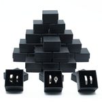 Marimor Jewelry Double Ring Box - 24 Pack - Black Cardboard Jewelry Boxes Bulk - Perfect for Jewelry Packaging - Velvet Jewelry Box 2 Slot