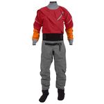 Kayak Dry Suit For Men 3-layer Waterproof Fabric Drysuit With Latex On Neck And Wrist White Water River Pending For Sailing,Kayaking(Red,M)