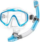 Snorkel Set Adults,Snorkeling Gear Anti Fog Panoramic View Swim Goggles Mask Dry Snorkel Kit with Carry Bag Snorkel Scuba Mask for Swimming Laps Snorkeling Scuba Diving Travel