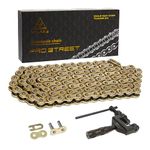 HILAKE 428 Motorcyle Chain 130 Links Non O-Ring with Connecting Master Link and Chain Breaker Heavy Duty Drive Chain for Motorcycle Bicycle Go Kart Mini Trail Bike