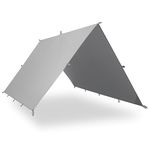 AquaQuest Guide Camping Tarp - Ultralight Tent Cover or Rain Fly - Waterproof Camping Gear Must Haves for Hiking, Hammock, Bivy & Survival, 10 x 10 ft, Stealth Gray