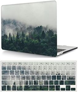 Laptop Cover Case Compatible with MacBook Pro 13 Inch Model A1502 A1425 with Retina Display Released in 2015 2014 2013 2012, 3D Painted Protective Hard Shell Case & Keyboard Cover, Foggy Forest