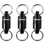 KeySmart MagConnect - Magnetic Quick Release Keychain Connector, Secure Pull-Apart Key Attachment Accessory for Bags, Purse and Belts, Gives You Easy Access to Your Keys, Car Key Fob (3 pack, Black)