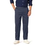 Amazon Essentials Men's Classic-Fit Wrinkle-Resistant Flat-Front Chino Trouser (Available in Big & Tall), Navy, 36W / 34L