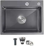 OUGOO 25-inch Black Kitchen Sink, D