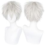 Anangel Free Hair Cap+ For Adults For Kids Tokyo Ghoul Tokyo Guru Kaneki Ken Cosplay Wig Silver White Cosplay Convention Costume Wigs